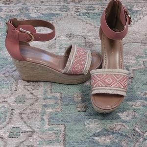 Tommy Hilfiger Pink Woven Wedges